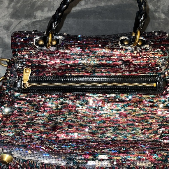 Preloved Miu Miu multicolor Paillette sequins turn lock top handle bag great con - Picture 12 of 14